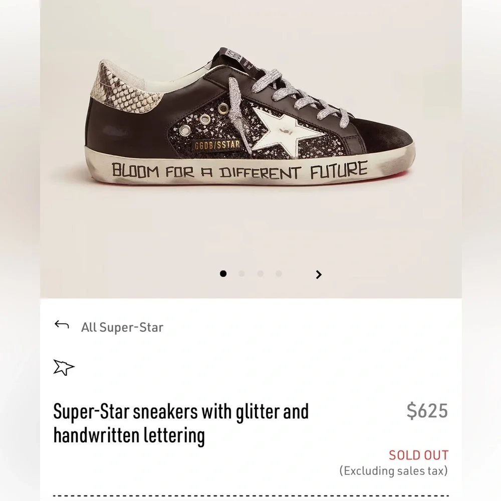 Golden Goose Super Star Python heel Glitter Pink soles sneakers signature shoes - Picture 2 of 16